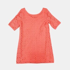 Lilly Pulitzer Little Topanga Girls’ Coral Pink Lace Dress Size S (4-6)